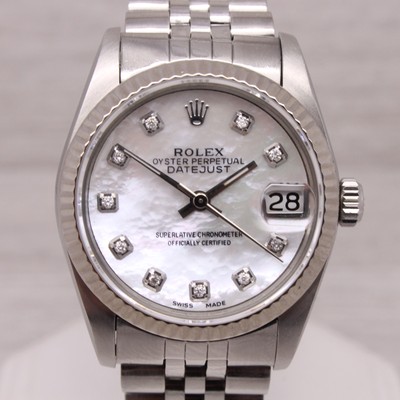1991 Rolex Datejust Ladies 68274 MOP Diamond Dial Automatic Watch Jubilee 2 Yr