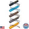 REAVEE 5 Pack Slim Portable Reading Glasses for Men Women, Computer Blue Light Blocking Small Readers Metal Frame Spring Hinge with Pocket Compact Pen Case, Black Grey Brown Blue Gold 3.5