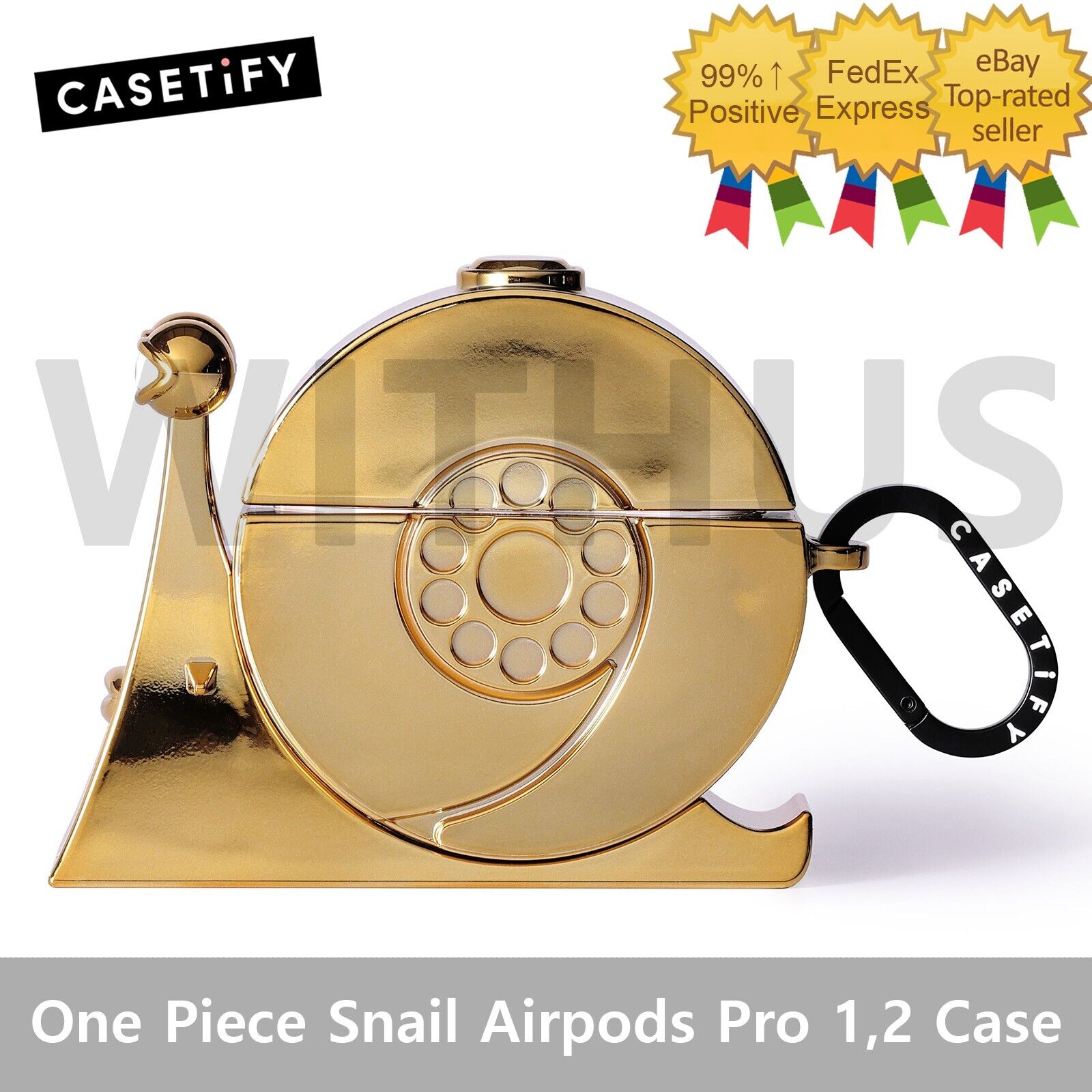 CASETiFY One Piece Golden Transponder Snail 3D AirPods Pro CASETiFY One Piece Golden Transponder Snail 3D AirPods Pro