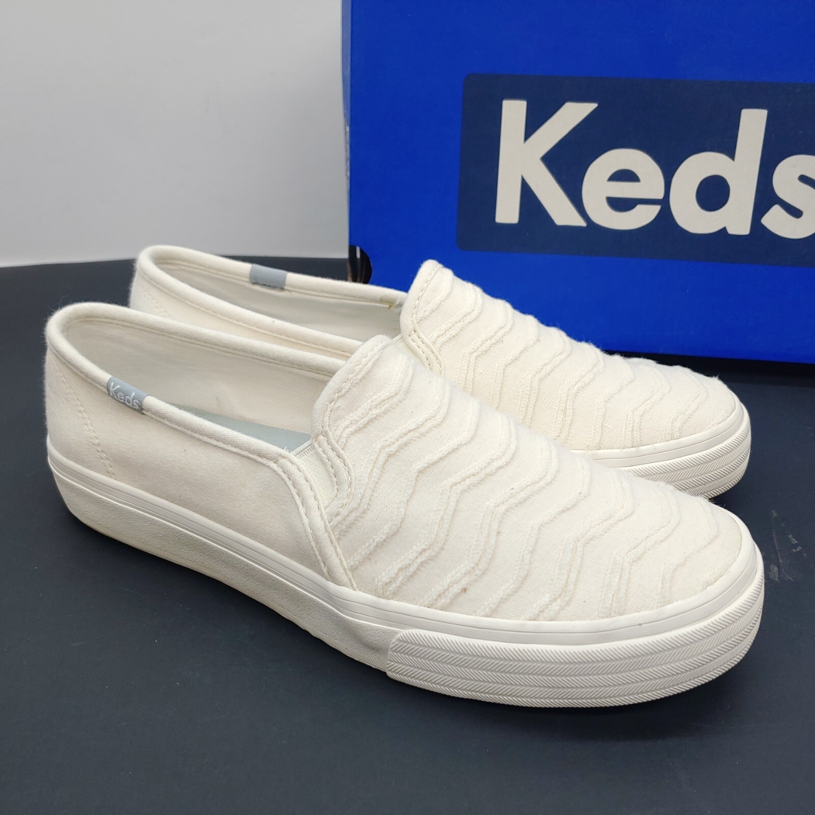 Keds Double Decker Wave Cream Slip On Shoes Womens Size 8.5 Dream Foam  WF64196 | eBay