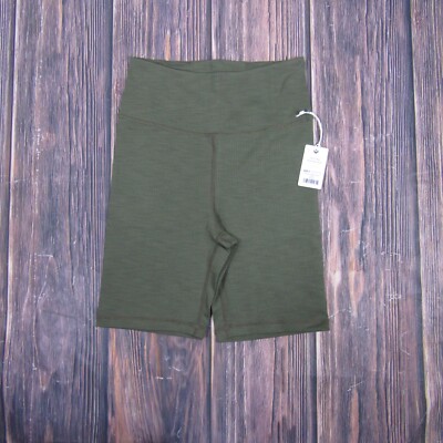 Marine Layer NEW NWT Women Small Olive Green Studio Bike Shorts Gym Yoga Workout
