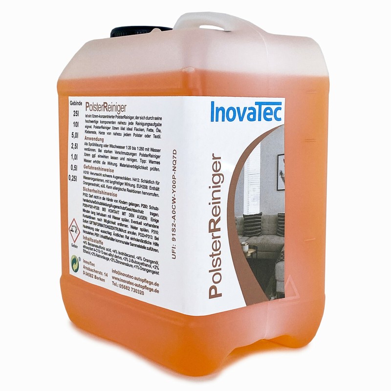Polsterreiniger FlecklÃ¶Ser Fleckentferner Sitze Teppich Konzentrat 5l Inovatec