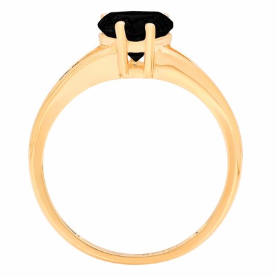 Pre-owned Pucci 1.50 Ct Heart Split Shank Statement Natural Onyx Ring Solid 14k Yellow Gold In D