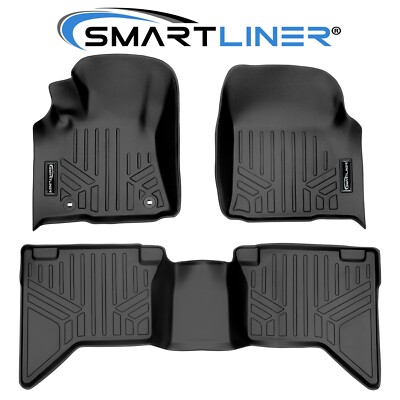 SMARTLINER Custom Fit Floor Mats 2 Row Liner Black 2015-2018 Toyota Hilux Revo