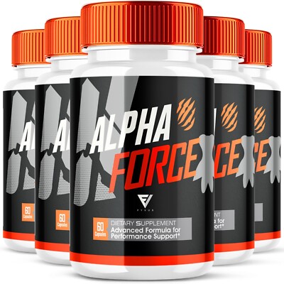 (5 Pack) Alpha Force Dietary Supplement For Men ED, AlphaForce (300 Capsules)