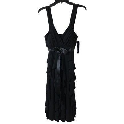 Cocktail Dress Black Connected Apparel Size 6 Side Zip New Skinny Straps