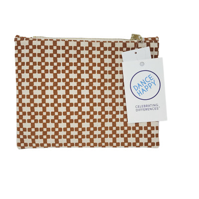 Dance Happy Giada Flat Canvas Zip Pouch Bag Rust NEW Made in the USA MSRP $48
