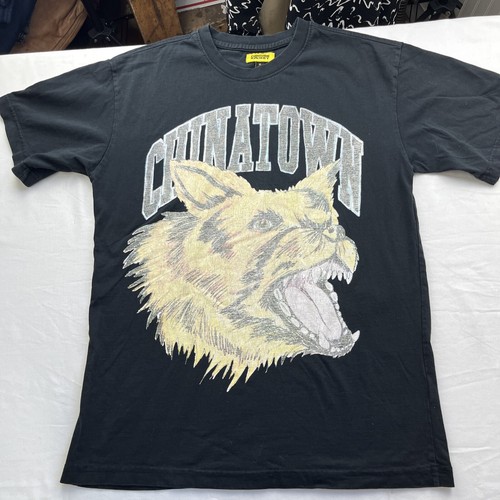 Chinatown Market “Beware” Graphic Dog Black T-shirt Mens Medium | eBay