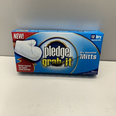 Open Box Pledge Grab It 10 Ct Dry Disposable Hand Dusting Mitts Gloves SHIPS FAS