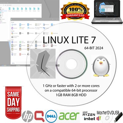 Linux Lite 7 64-Bit DVD - Lightweight Linux Operating System