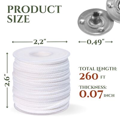 101pcs Candle Diy Tools Set โ   200ft Candle Wick Roll And 100pcs Metal Tabs For