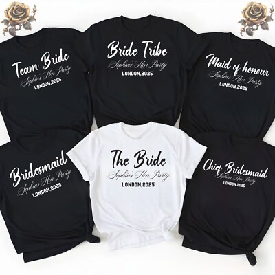 Personalised Hen Party T Shirts, Team Bride Group T Shirt , Tribe Party