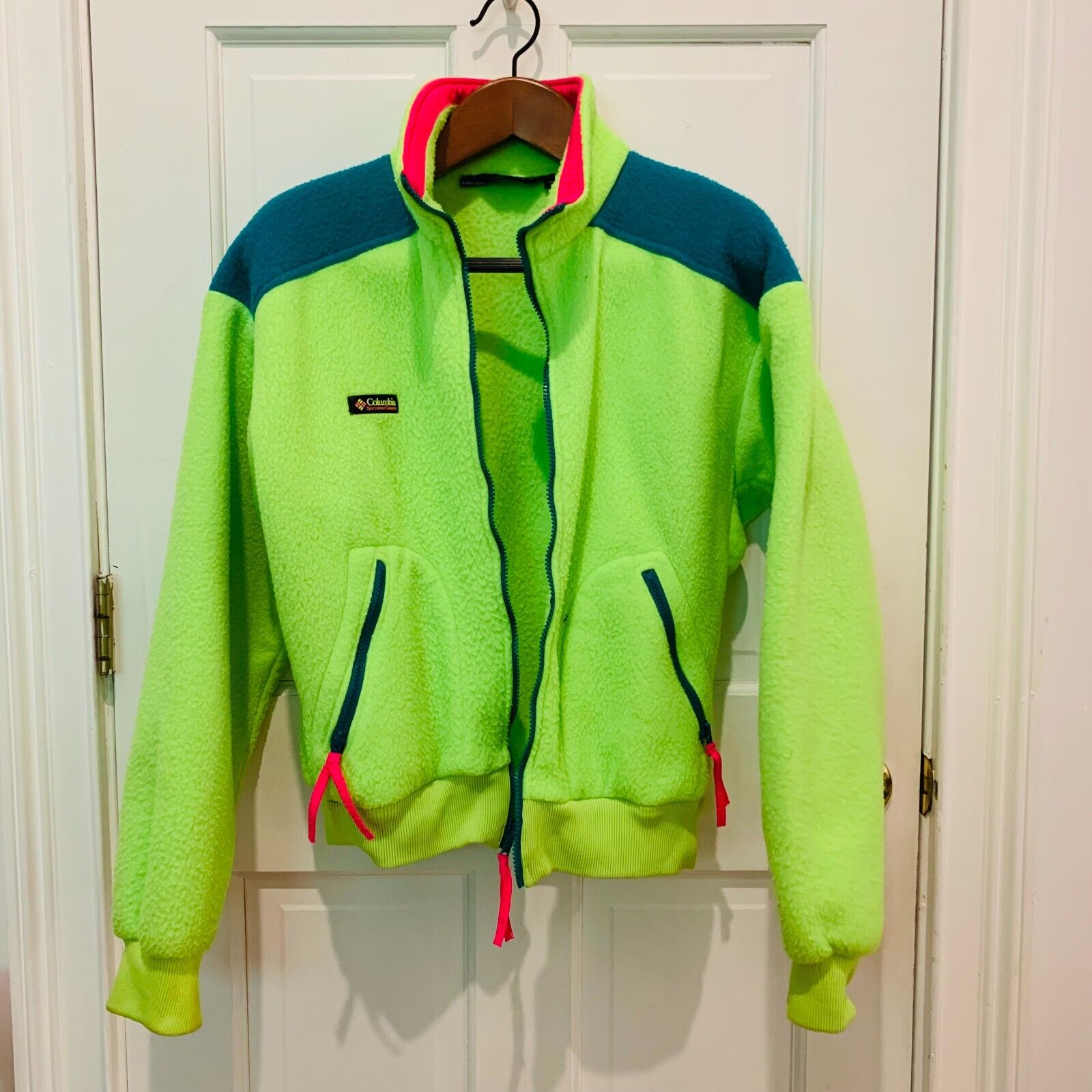 Vtg 80s Columbia Neon Fleece Jacket M Retro Pile Synchilla Vtg 80s Columbia Neon Fleece Jacket M Retro Pile Synchilla