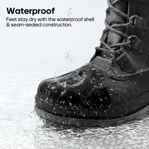 NORTIV 8 Men's Winter Snow Boots Warm Insulated Waterproof Outdoor Work Shoes