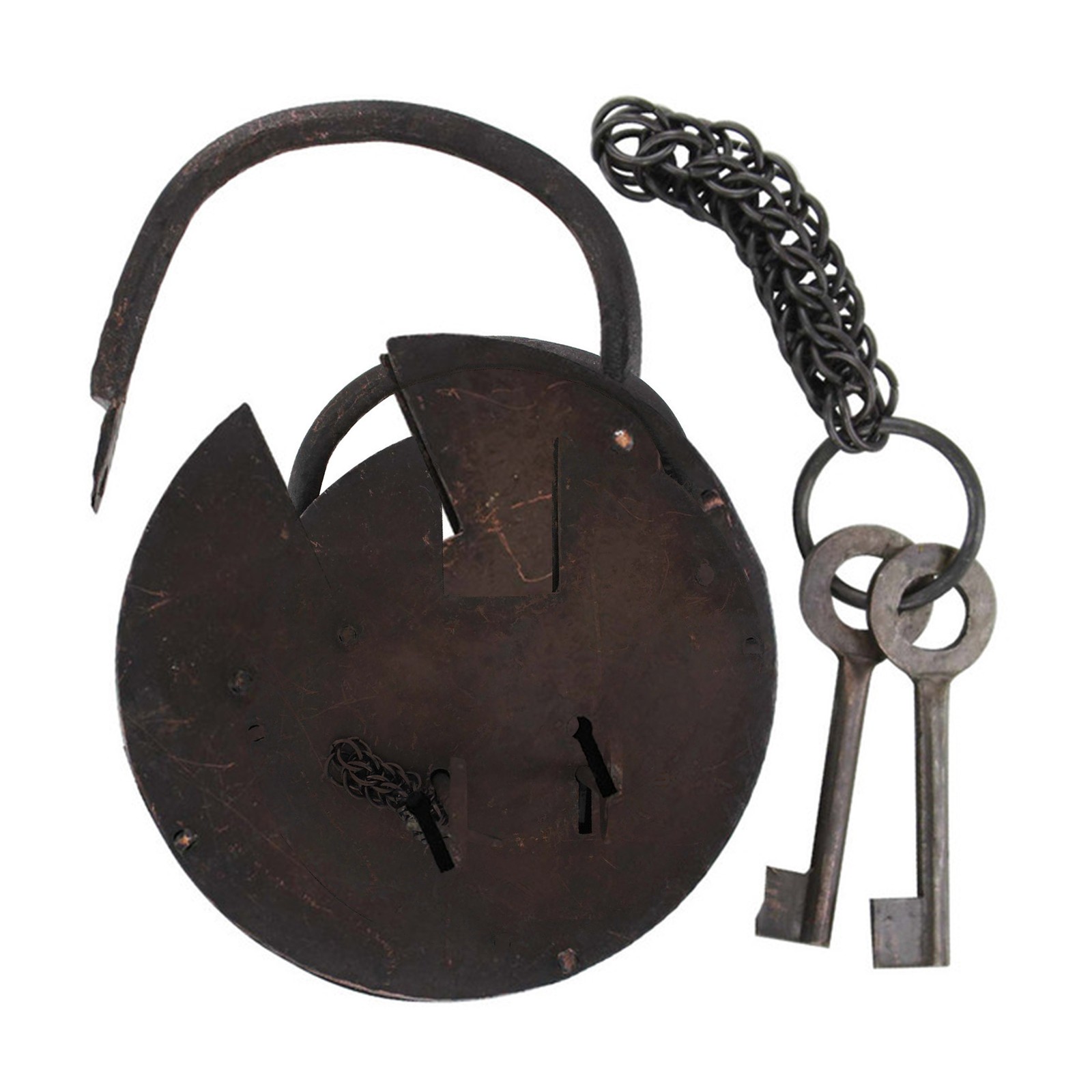 Bambridge Fleet Medieval Prison Cell Padlock Antique Vintage Lock Keychain+2Keys