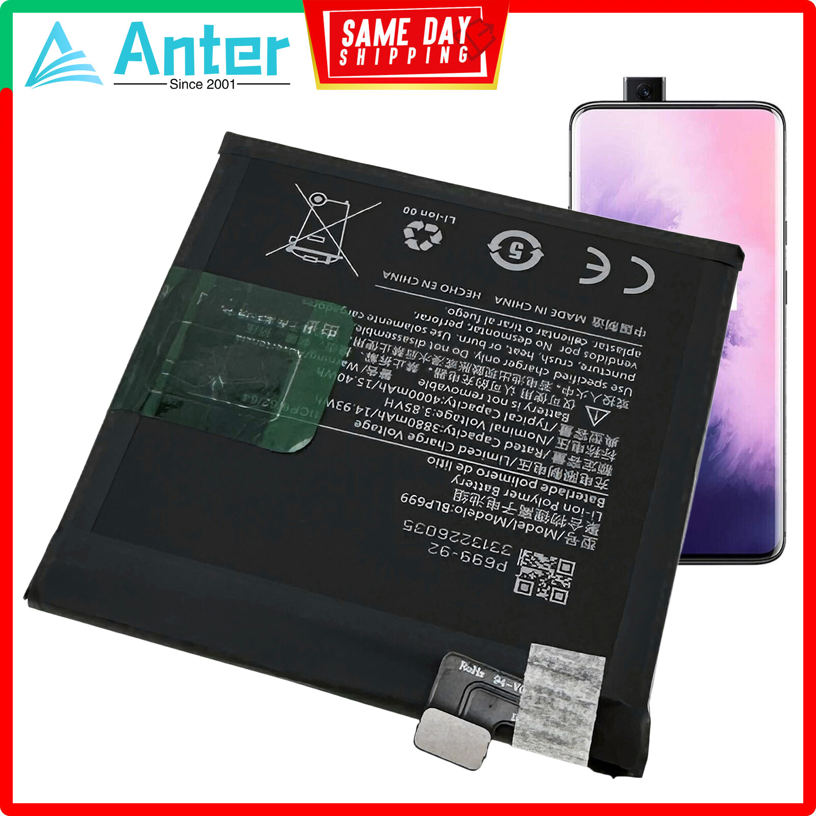 Battery - Compatible with ONEPLUS 7 pro one plus 7 pro 1+7Pro Mobile Phone USA