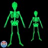 2 Pack Halloween Luminous Skeleton Decorations 5ft / 3ft Full Body Glow-in-The-Dark Skeleton Rotatable Skeleton Hanging Decors for Halloween Party Haunted House Outdoor Decor