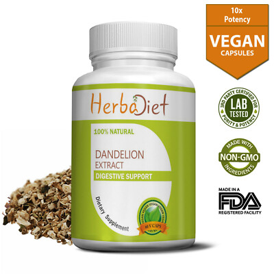 Dandelion Root Extract 10:1 500mg 120 Capsules Liver Kidney Gallbladder Support