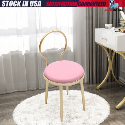 Vanity Stool Chair Pink Glam Dressing Room Make-up Padded Stool Bedroom/Bathroom