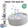 Zedachica Ball Pit for Toddlers 35.43''x11.81 Baby Ball Pits Soft Memory Foam Ball Pit Round Kids Ball Pit Indoor Game Kids Play Ball Pool Ideal Gift for Girls and Boys (Grey, NO Balls)