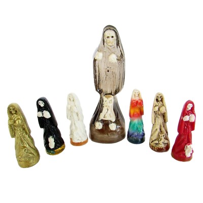 Santa Muerte Set de 7 Figuras / 7 Holy Death Statues| (1 - 2.90'') (6 -1.50'' in)