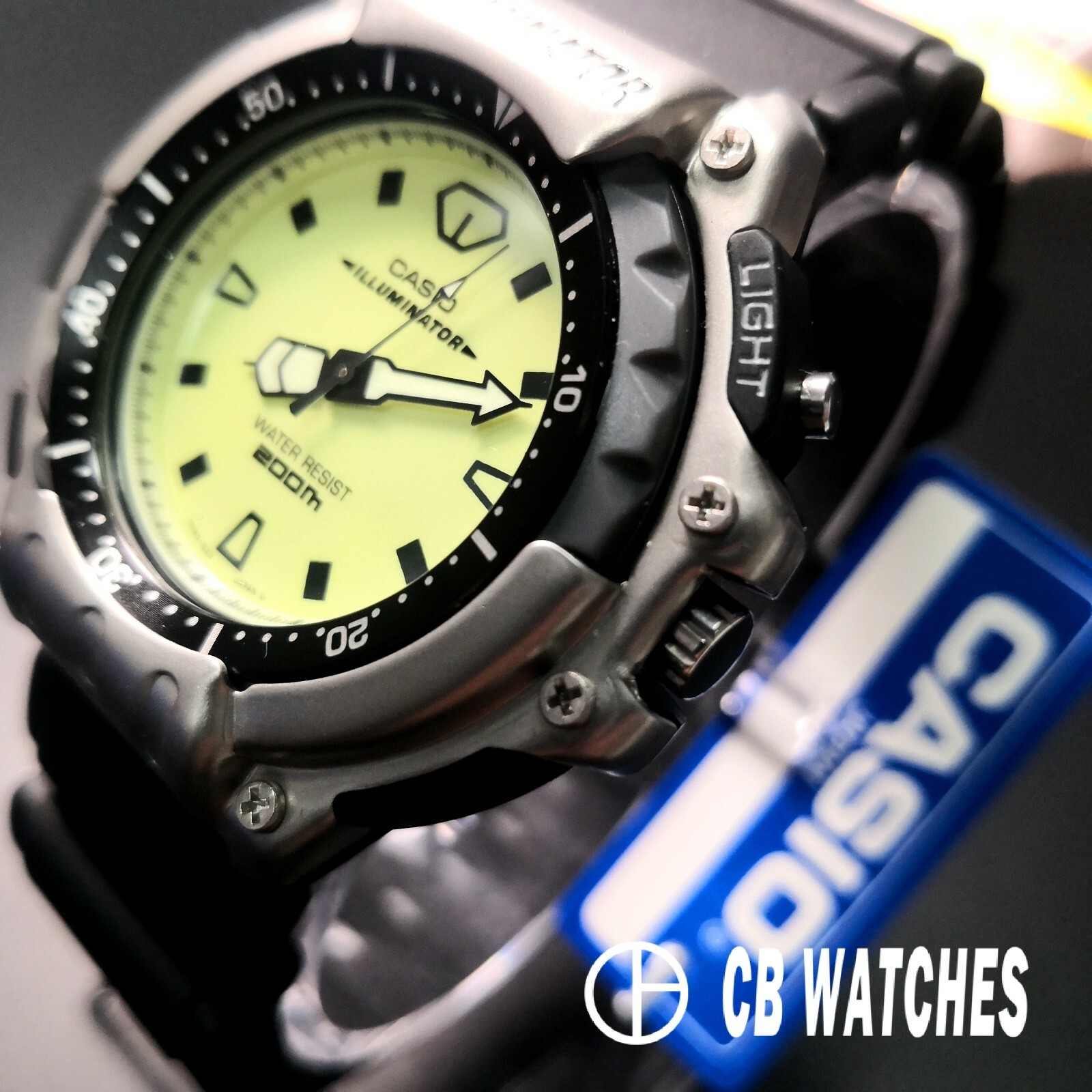 Pre-owned Casio Rare  Md-309-1e Made In Japan Analog Mens Watch 200m Divers Illuminator