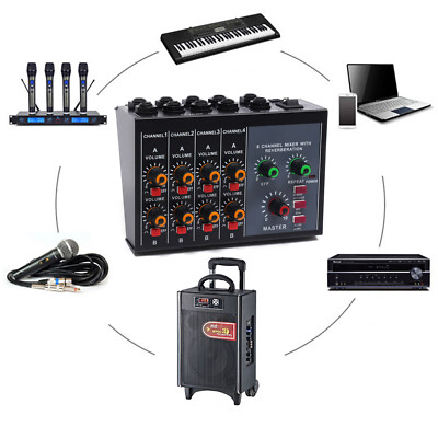 Echo Effect Portable 8 Channels Sound Desk Audio Mixer Microphone Mixing Console