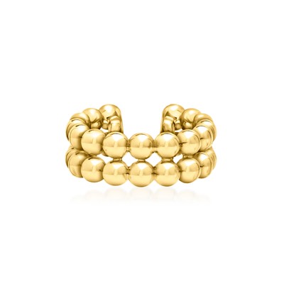 RS Pure by Ross-Simons 18kt Gold Vermeil Beaded Single Ear Cuff