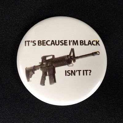 M16/AR15 Black 2nd Amendment Gun Control Pinback Button - 1.5'' - Free Shipping