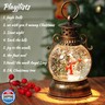 Christmas Snow Globe Lantern Water Glittering Snowman Scene with Music and Timer, USB Lined/Battery Operated Lighted Water Lantern for Christmas Festival Decoration Gifts