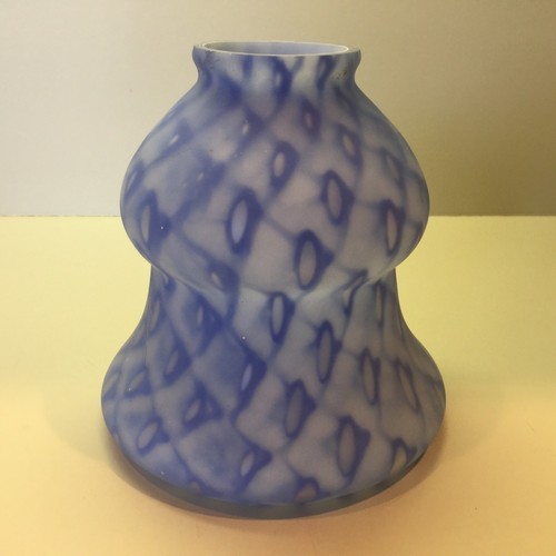 SET OF THREE BLUE DIAMOND light shades