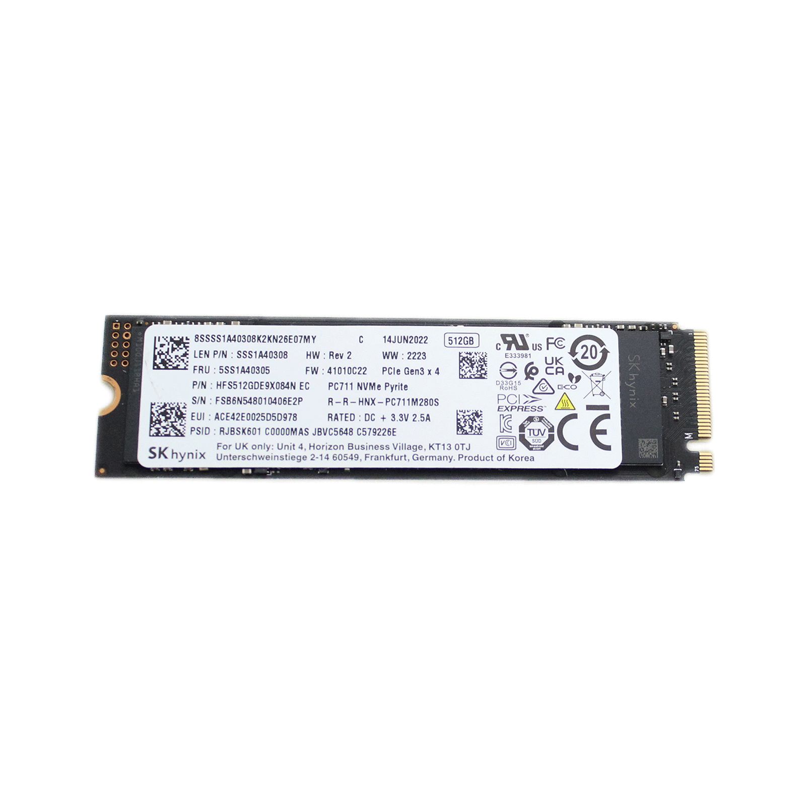 SSD SK Hynix 1TB M.2 2280 PCIe HFM001TD3JX013N Used | eBay