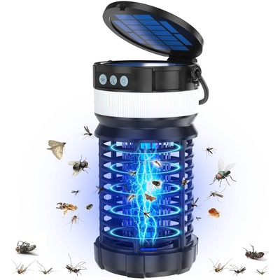 Solar Bug Zapper Outdoor Indoor, Mosquito Zapper, Cordless & Rechargeable wit...