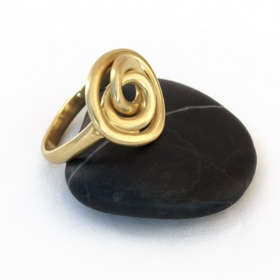 Pre-owned Handmade 18k Gold Ring, Gold Statement Ring, 3 Gold Link Ring, Cocktail Ring, Solid Gold