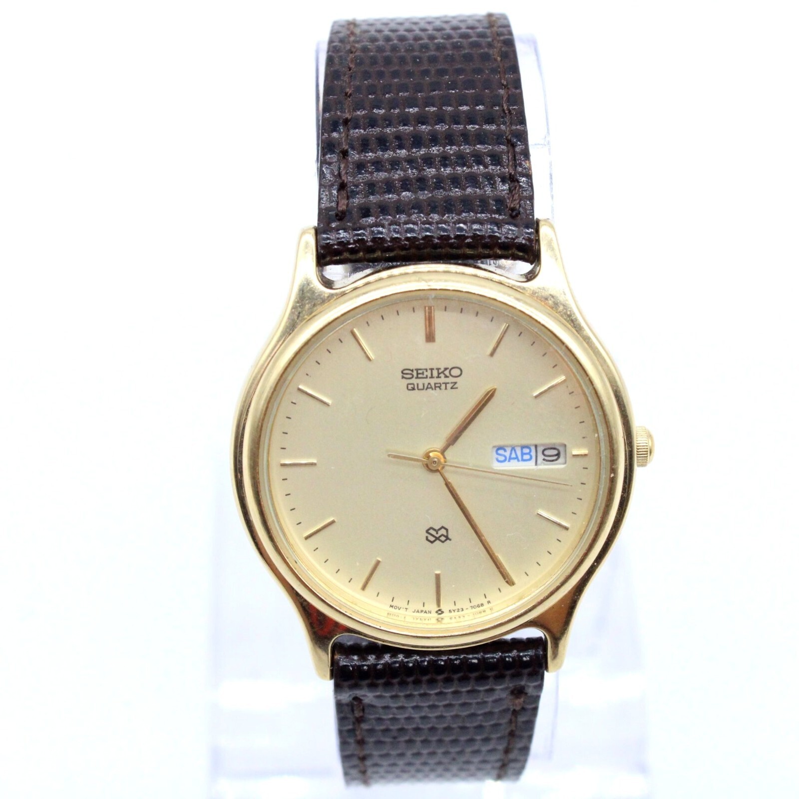 Vintage SEIKO Watch Womens Gold Tone Stainless Steel Date Vintage SEIKO Watch Womens Gold Tone Stainless Steel Date