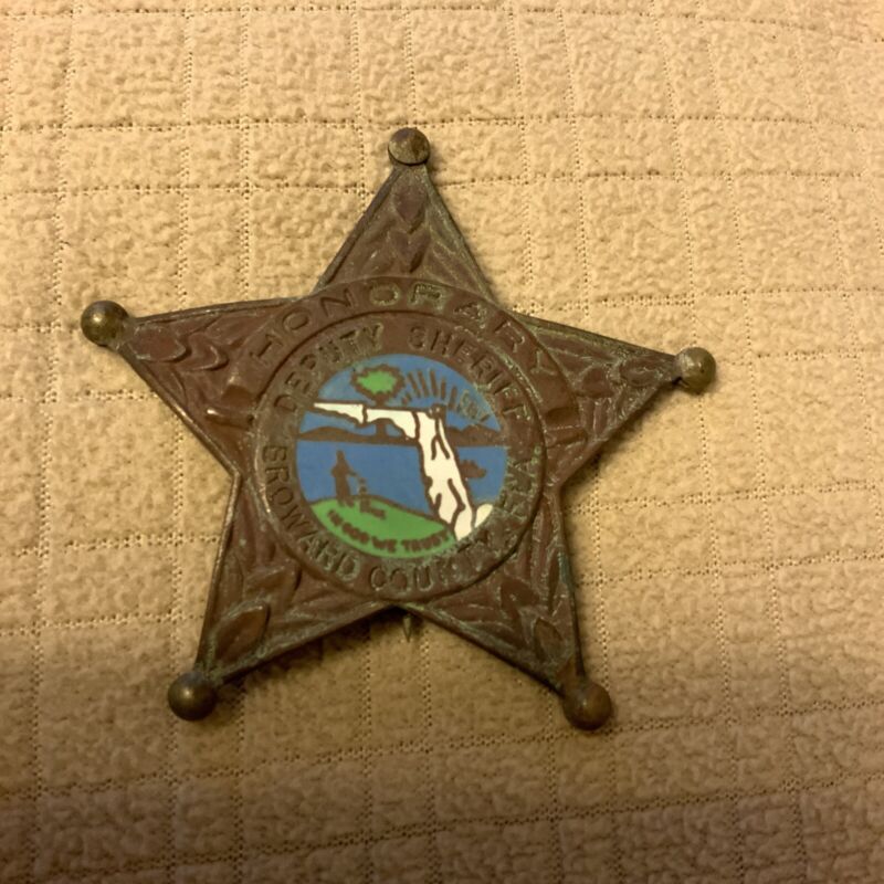 Antique Broward County Honorary Deputy Sheriff Badge 