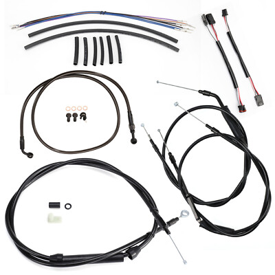 14'' Cables Brake Line Kit For Dyna Street Bob Super Glide Custom Switchback