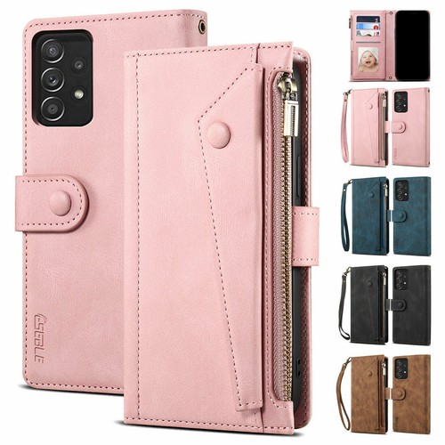 For Samsung A33 A53 A32 A72 Luxury Shockproof Leather Zipper Wallet Phone Case