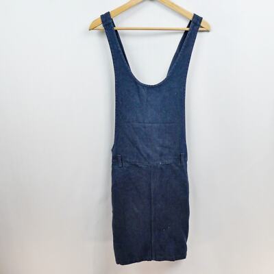FREITAG E170 Work Dress Size M Apron Pinafore Overall Recycled Linen Hemp Blue