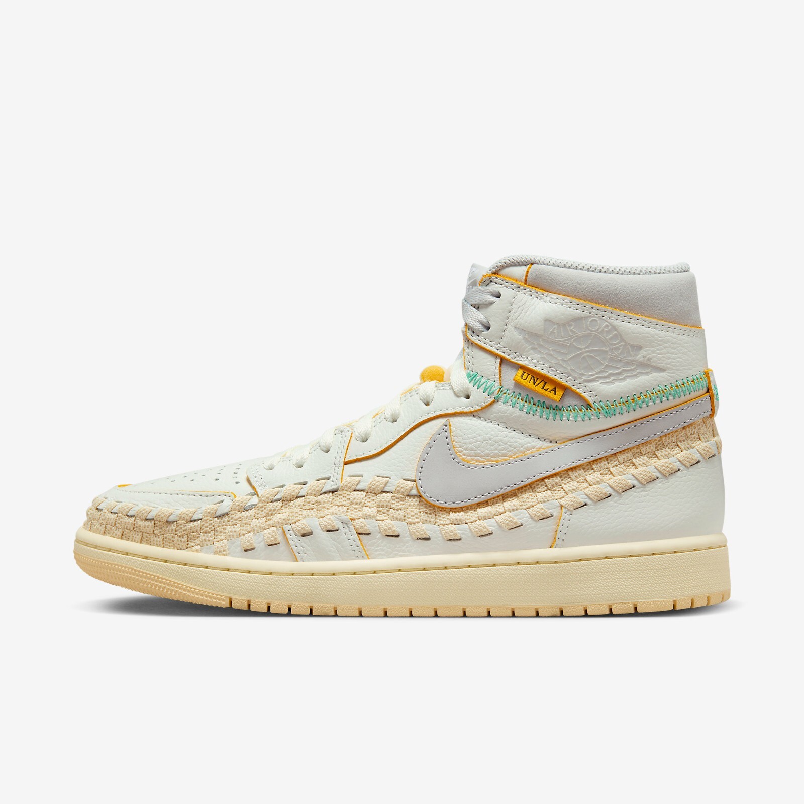 

Кроссовки Jordan 1 High Elevate SP x Union LA x Bephies Beauty Supply FD2565-100, Sail/wolf grey/muslin/pale vanilla/kinetic green/university gold, Air Jordan 1