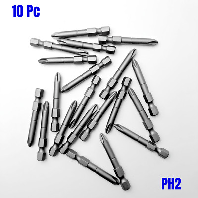 #2 Phillips 2'' Impact Rated Screwdriver Bits 10pc