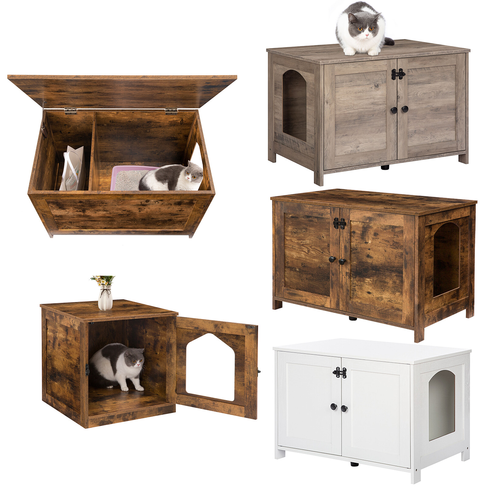 Enclosure Cat House Hoobro Cat Litter Box