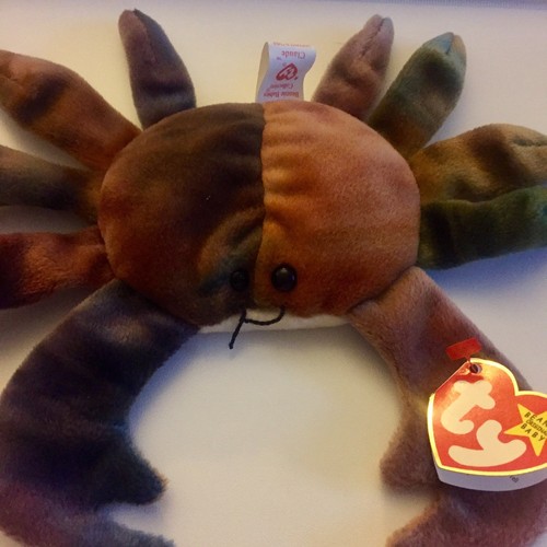 Beanie Babies Claude The Tye Dye Crab 1996 Ty Original Tag Attached w/ Errors