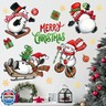 Mfault Merry Christmas Snowman Wall Decals Stickers, Xmas Tree Sleigh Peppermint Candy Decorations Bedroom Art, Snowflake New Year 2026 Party Home Kitchen Decor Winter Holiday Gift