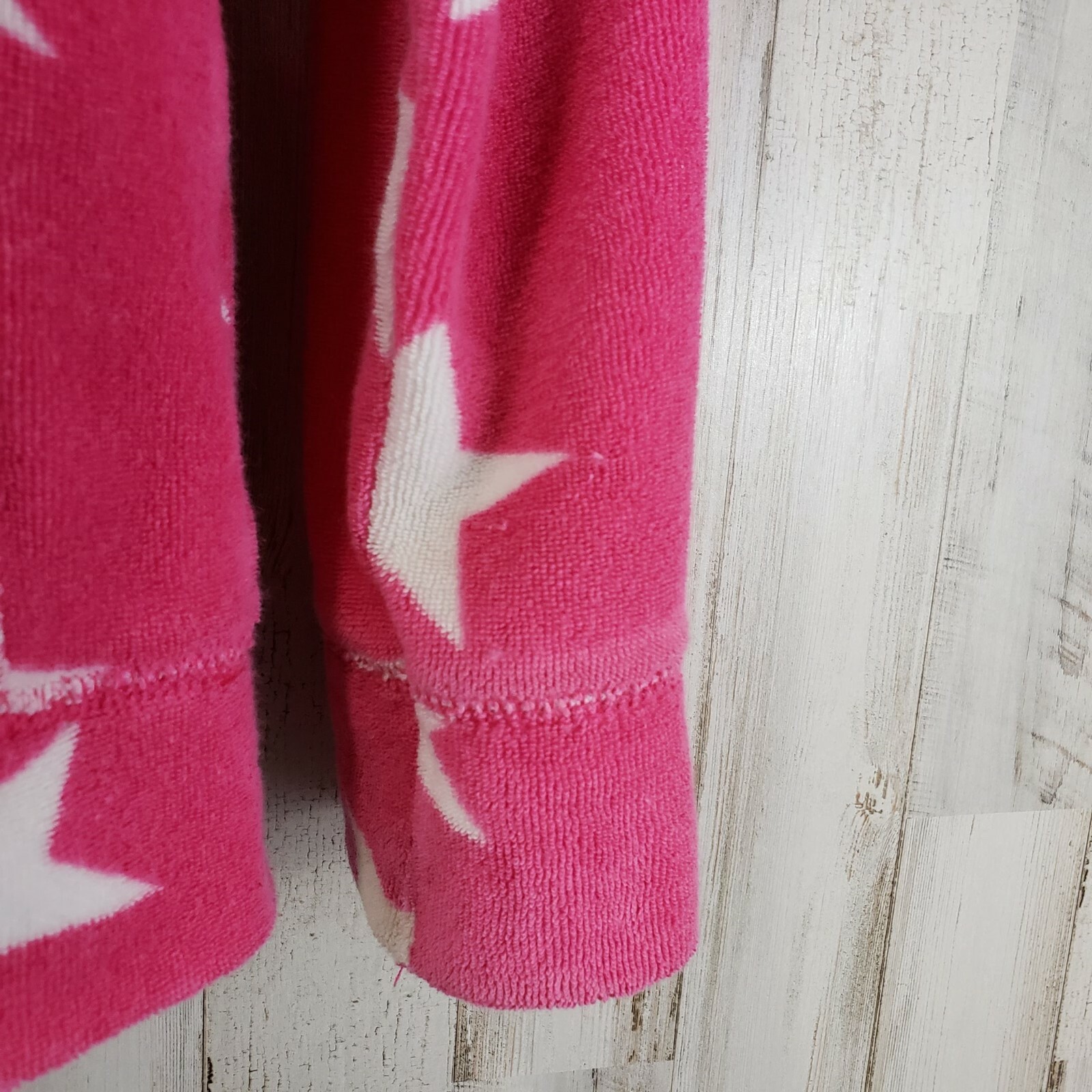 Mini Boden Girls Hoodie 9-10Y Pink Full Zip Terry Stars Toweling Sweatshirt TG4