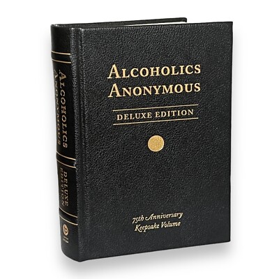 ALCOHOLICS ANONYMOUS 75th Anniversary Deluxe Vegan Leather Bound Bill Wilson New