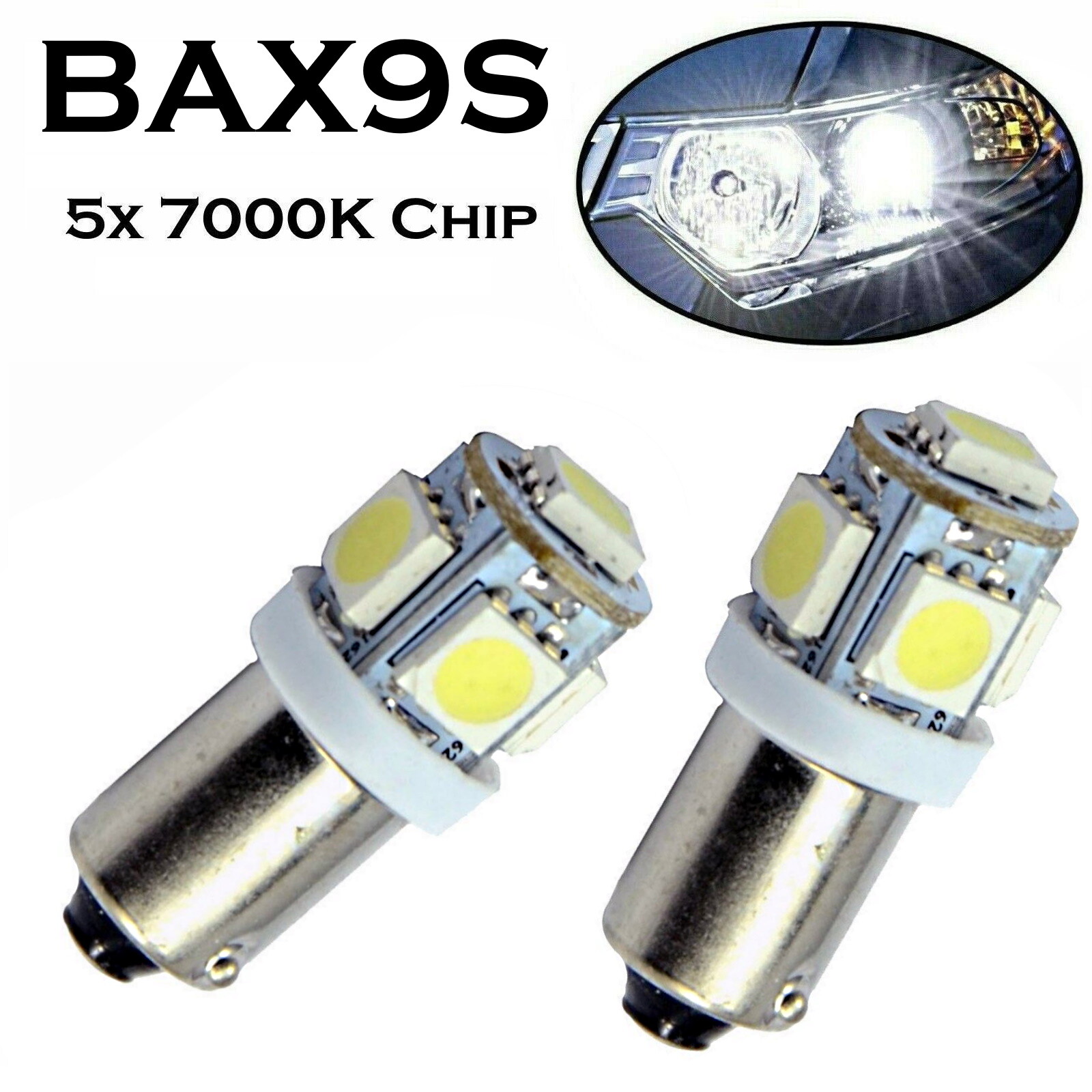 2x H6W BAX9s Seitenlicht Xenon LED Birnen Standlicht Parklicht Weiß Lampen Set
