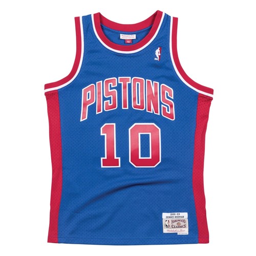 

Мужская футболка Mitchell - Ness NBA SWINGMAN ROAD JERSEY- DETROIT PISTONS 88 DENNIS RODMAN, Blue/red