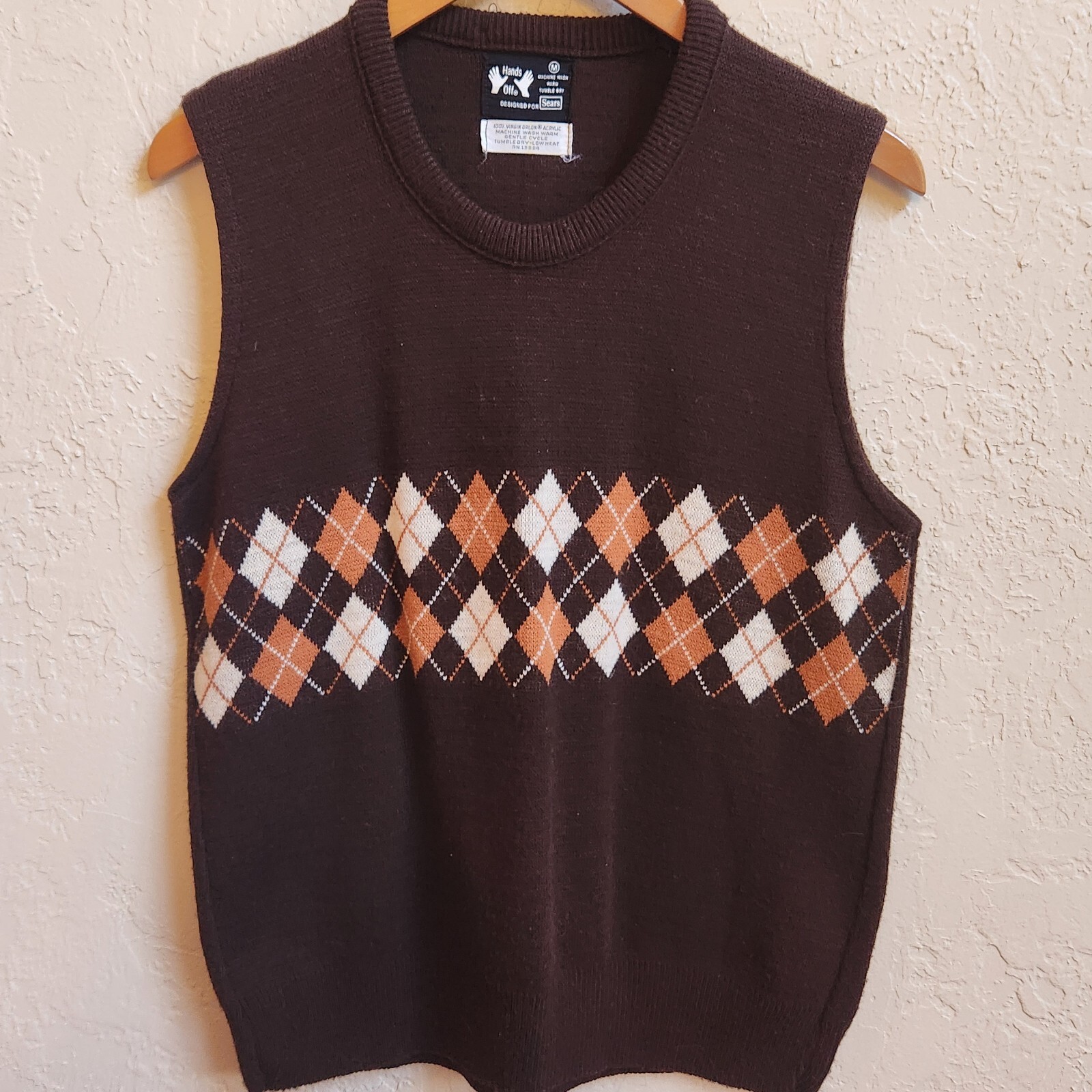 トップス vintage sears mohair argyle design vest VINTAGE Sears Kings Road Men's Sweater Vest Adult Medium