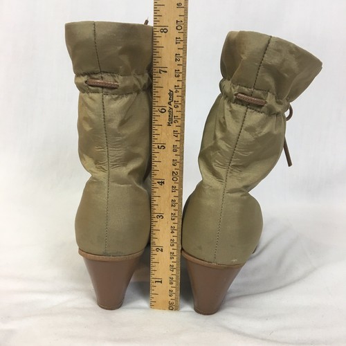 Vintage Golo Snow Boots Booties 7N Gold Tan Fleece Lined Uppers Vibram Soles